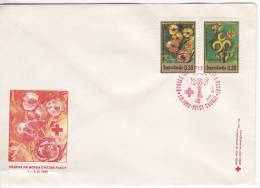 1829. Yugoslavia, 1990, Surcharge, Fight Against Cancer, Red Mark, FDC - Lettres & Documents