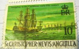 St Kitts Nevis 1970 Smuggling In The Caribbean 17th Century 10c - Used - St.Cristopher-Nevis & Anguilla (...-1980)