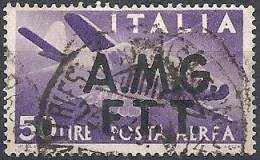 1947 TRIESTE A USATO POSTA AEREA DEMOCRATICA 2 RIGHE 50 LIRE - RR11336 - Poste Aérienne
