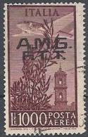 1948 TRIESTE A USATO POSTA AEREA CAMPIDOGLIO 2 RIGHE 1000 £ Difettoso - RR11337 - Poste Aérienne