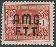 1947 TRIESTE A SEGNATASSE 2 RIGHE 1 LIRA MH * - RR11341 - Segnatasse