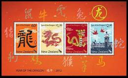 New Zealand - 2012 Année Du Dragon - BF Neufs*** MNH - Blocs-feuillets
