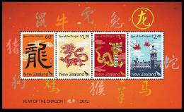 New Zealand - 2012 Année Du Dragon - BF Neufs*** MNH - Hojas Bloque