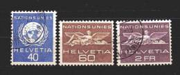 Svizzera ° -X- 1955 - ONU. - Zum.25-26-27 / Mi.25-26-27 / Unif. N° 366-67-68 - Service