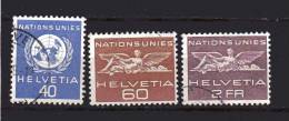 Svizzera ° -X-1955 - ONU. Zum.25-26-27 / Mi.25-26-27 / Unif. N° 366-67-68 - Servizio