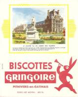 Buvard Biscottes Gringoire    Le Louvre Vu Du Jardin Des Tuileries - Zwieback