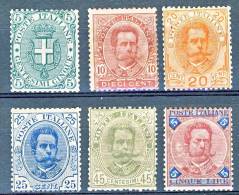 Regno 1890 Serie 8, N. 59-64 MNH LUX (n 59 Certificato Wolf, N. 64 Firmato Biondi) Cat. € 1035 - Ongebruikt