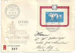 R-Briefvorderseite  "Lunaba, Luzern"  (Blockfrankatur)                1951 - Lettres & Documents
