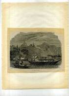 - UNE FETE A CANTON . GRAVURE SUR BOIS DU XIXe S. DECOUPEE ET COLLEE SUR PAPIER - Andere & Zonder Classificatie