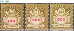 HUNGARY, 1946, Arms And Post Horn, 757-59 / 916-18 - Neufs