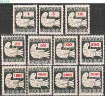 HUNGARY, 1946, Dove And Letter, Sc/Mi 760,763-67,769-70,772-4 / 919,921-25,927-28,930-32 - Nuevos