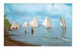 TAHITI - Course De Pirogues à Voiles Dans La Rade De Papeete - Juillet 1965 - Tahiti