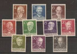 GERMANY BERLIN  1952/53 ,Famous Persons MNH - Unused Stamps