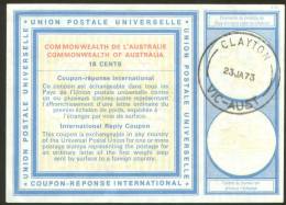 UPU COUPON - REPONSE INTERNATIONAL CLAYTON  18 C. 1973 - Storia Postale