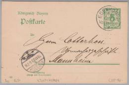 Heimat DE RP Edenkopen 1903-10-19 Auf Ganzsache Nach Mannheim - Interi Postali