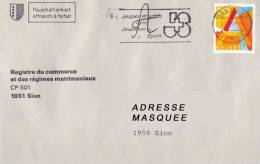 Lettre Circulée Affranchissement Correcte, Obli 27. 01.1997 De Sion à Sion Exc : 2637 - Briefe U. Dokumente