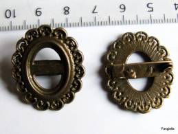 1 Support De Broche Bronze Environ 28x24mm Très Belle Qualité! - Perles