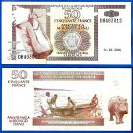 Burundi 50 Francs 2006 Neuf Bateau Pecheur Animal Rhinoceros Uncirculated Frcs Frc Low Shipping Paypal Skrill - Burundi