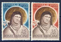 #Vatican 1953. San Chiara Di Assisi. Painting. Michel 207-08. MNH(**) - Neufs