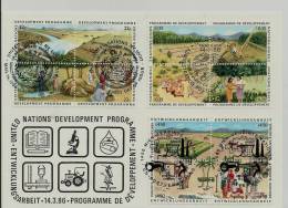 =UNO  FDC TRIO BLOCK 1986 - New York/Geneva/Vienna Joint Issues