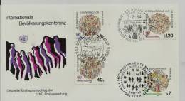 =UNO NY GENF WIEN FDC TRIO 1984 - Emissions Communes New York/Genève/Vienne