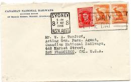Australia 1946 Cover Mailed To USA - Brieven En Documenten