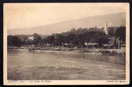 CPA ANCIENNE- FRANCE- SEYSSELLES (01)- QUAIS SUR LE RHONE EN ÉTÉ - Seyssel