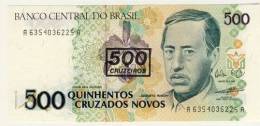 BILLET # BRESIL # 1990  # 500 CRUZADOS NOVOS  # QUINHENTOS CRUZADOS NOVOS  # NEUF # AUGUSTO RUSCHI - Brasile