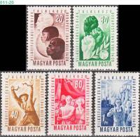 HUNGARY, 1949, World Festival Of Youth And Students, Budapest, Sc/Mi  851-855 / 1048-52 - Unused Stamps