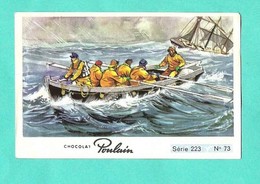 Chromos Image Chocolat Poulain Pêcheur Bateau Mer - Boats