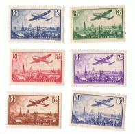 1936 - Avion Survolant Paris (charnière) Série Incomplète - 6 Timbres Sur 7 -Yvert & Tellier N° 8-13 - 1927-1959 Ungebraucht