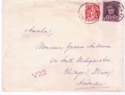 Lettre Afr. N°319+337 De BRUGES/1933 + Marque V22 Pour Les USA - Lettres & Documents