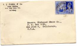 India Old Cover Mailed To USA - Lettres & Documents