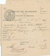 763/20 - Document Chemins De Fer 1845 -  Bulletin De Réception Un Paquet Du Comte Vilain XIIII - Non Classés