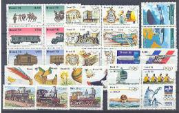 Brazil 7 Complete Series Airplanes,trains,sport 1980's & 1990's MNH ** - Unused Stamps