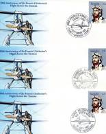 1981 Australia Perth Sidney Melbourne Brisbane 50th Anni Sir Francis Chichester's Tasman Airbus Flight Aerogramme X 3 - Aerogramme