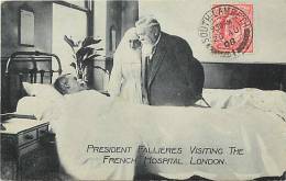 Themes Div-ref E327-president Fallieres Visiting The French Hospital -london -londres - Carte Bon Etat    - - Personnages