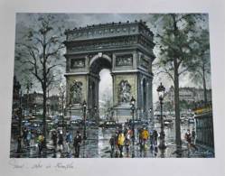 Paris - Reproduction - Impression Offset - 30x40 - Arc De Triomphe - Andere & Zonder Classificatie