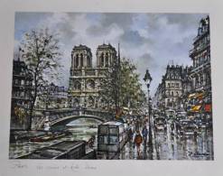 Paris - Reproduction - Impression Offset - 30x40 - Les Quais Et Notre Dame - Andere & Zonder Classificatie