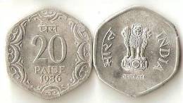 INDIA  20 Paise 1986 - Inde