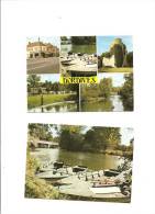 DORDIVES  -LES BORDS DU LOING-LE CAMPING-RUE DE PARIS.. 2 CARTES POSTALES - Dordives