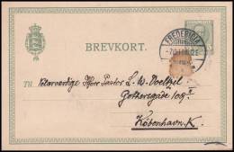 Denmark 1910, Postal Stationery Fredericia To Copenhagen - Cartas & Documentos