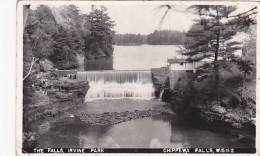 Wisconsin Chippewa Falls Irvine Park The Falls Real Photo RPPC - Autres & Non Classés