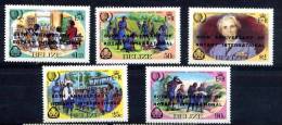 BELIZE 1985, SCOUTS, 5 Valeurs Surchargées OVERPRINTED ROTARY INTERNATIONAL, Neuves / Mint. R275 - Belize (1973-...)