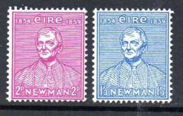 Ireland 1954 Cardinal Newman Set Of 2, Very Lightly Hinged Mint - Neufs