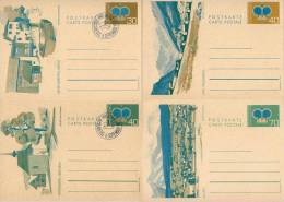 PK  "Landschaften - Vaduz/Rofenberg/Steg/Mauren"  (4 Stück)          1973/76 - Stamped Stationery