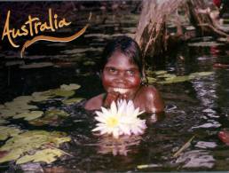 (100) Australia - Aborigines Nude Girls In Billabong Water - Aborigènes