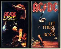 2 X VHS Musikvideo  AC/DC : Let There Be Rock +  Live At Donington   ,  Von 1988 + 1992 - Concert En Muziek