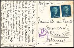 Netherlands 1950, Card To Austria - Briefe U. Dokumente