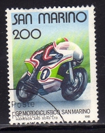 REPUBBLICA DI SAN MARINO 1981 GRAN PREMIO MOTOCICLISTICO MOTORCYCLE GRAND PRIX LIRE 200 USATO USED OBLITERE' - Usados